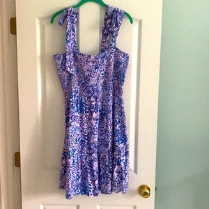 NWT XL Lilly Pulitzer Kailua Smocked Dress in Calla Lilly Pink